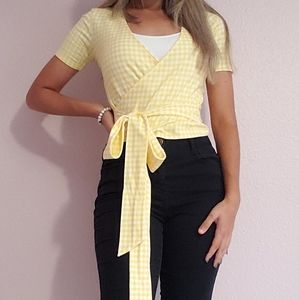 Yellow Wrap Top